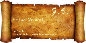 Fricz Vendel névjegykártya