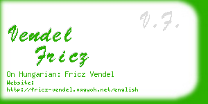 vendel fricz business card